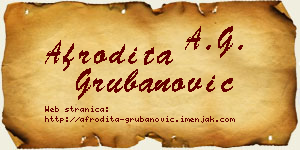 Afrodita Grubanović vizit kartica
